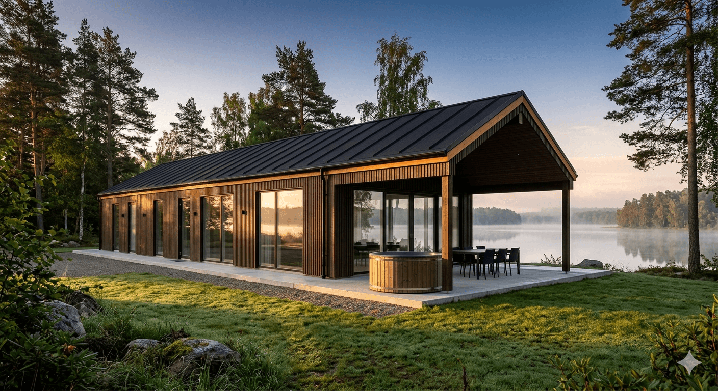 Moderne sommerhus fra Ecohus — nøglefærdigt og leveret til din grund